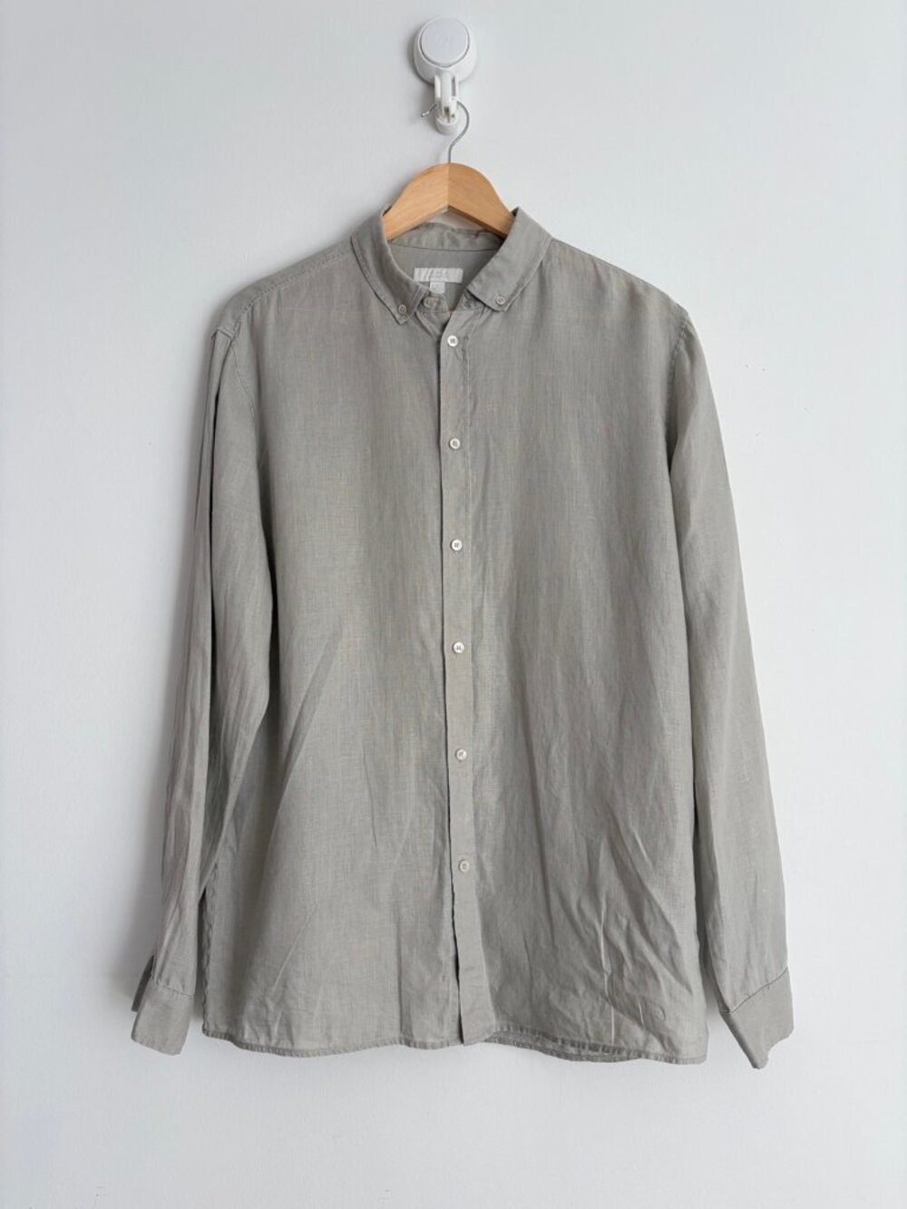COS Minimalist 100% Hemp Long Sleeve Button Down Shirt Mens M